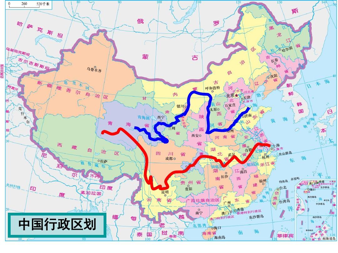 初中地理_中国地图