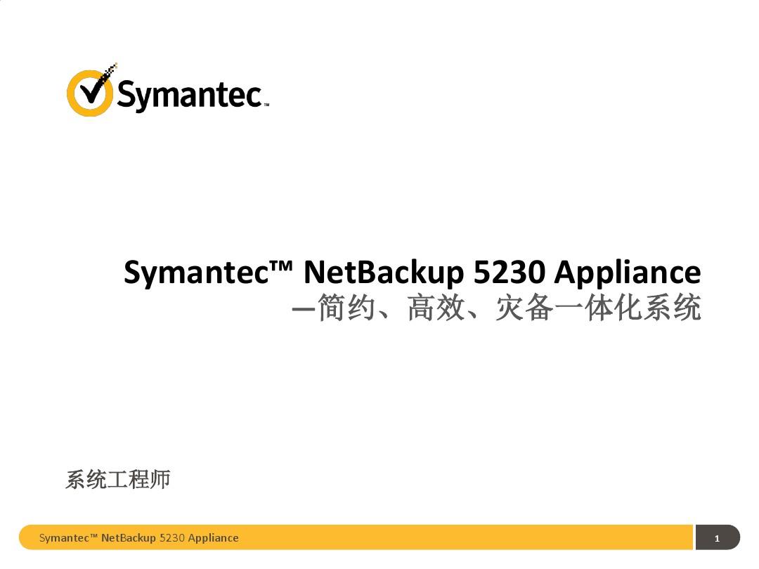 Symantec 备份一体化系统解决方案_v3