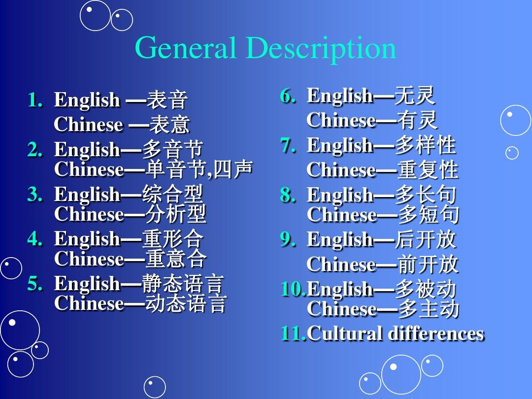 英汉翻译：英语与汉语的不同之处