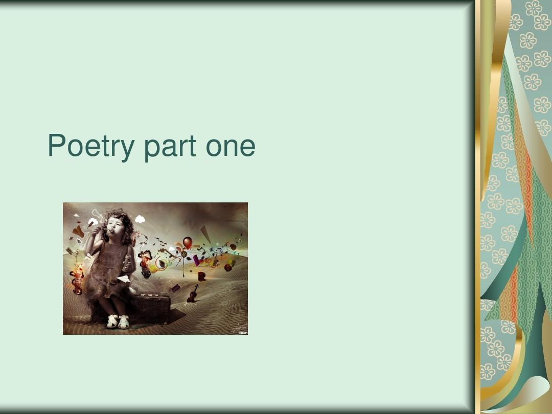 Poetry simile and metaphor(诗歌中的类比和比喻)