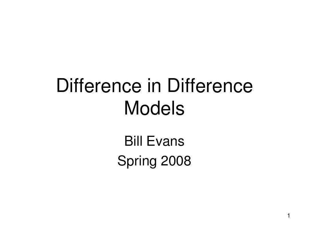 Difference in difference models 计量经济学 自然实验模型 倍差分模型