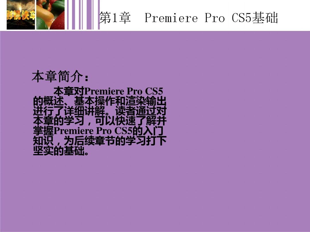 Premiere Pro CS5中文版基础教程01