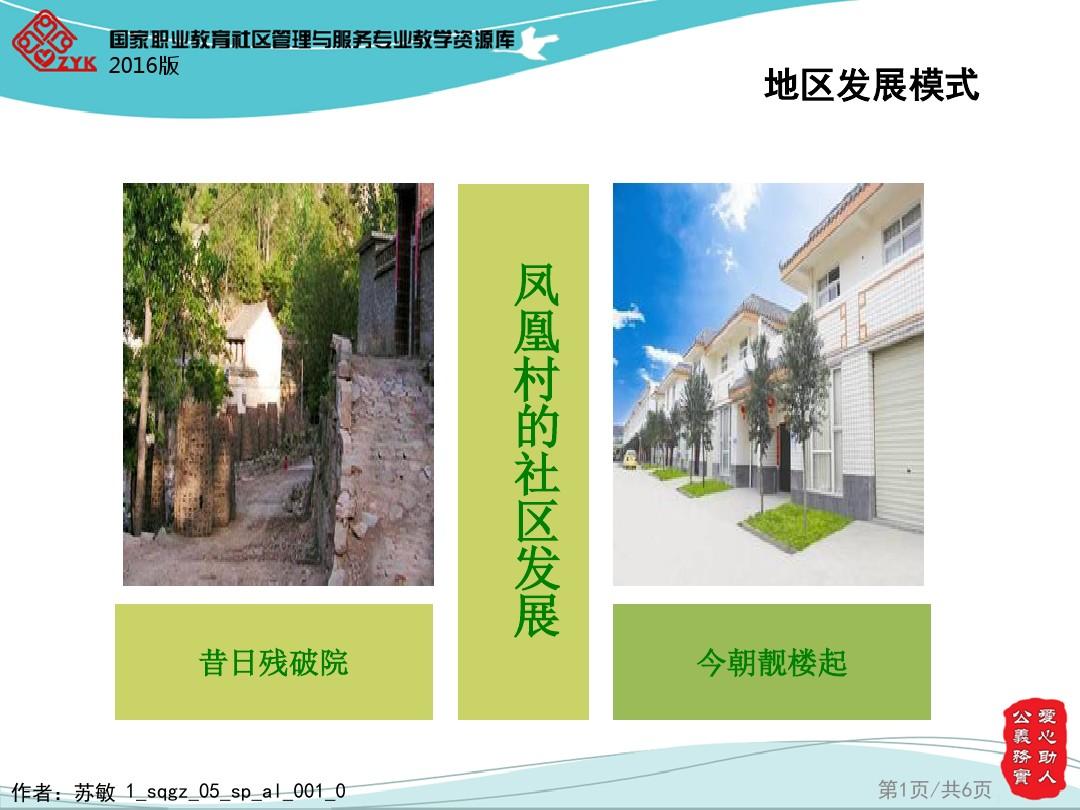 第5单元：案例1-地区发展模式案例凤凰村社区发展.