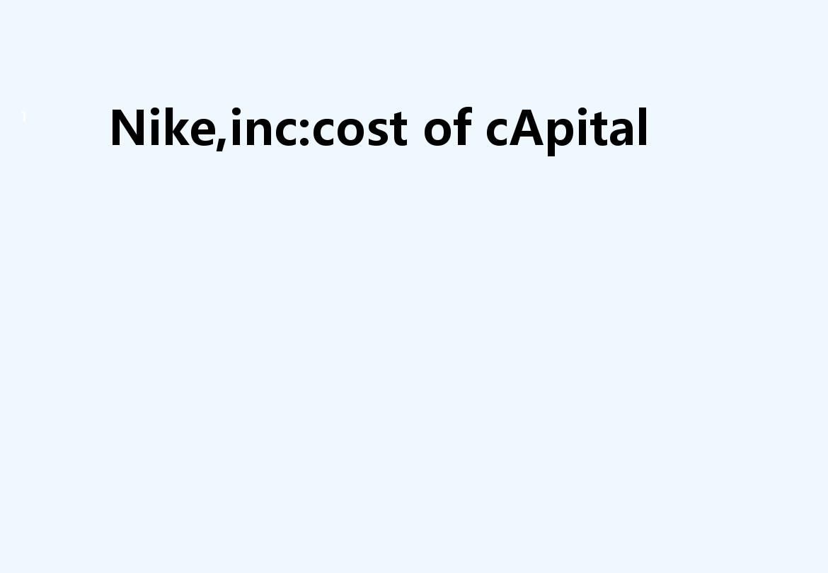 Nike, Cost of Capital 资本成本分析案例 PPT