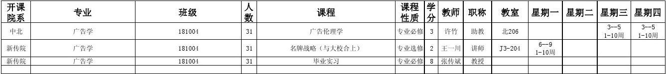 2013-2014-1仙林校区课表(公布版)