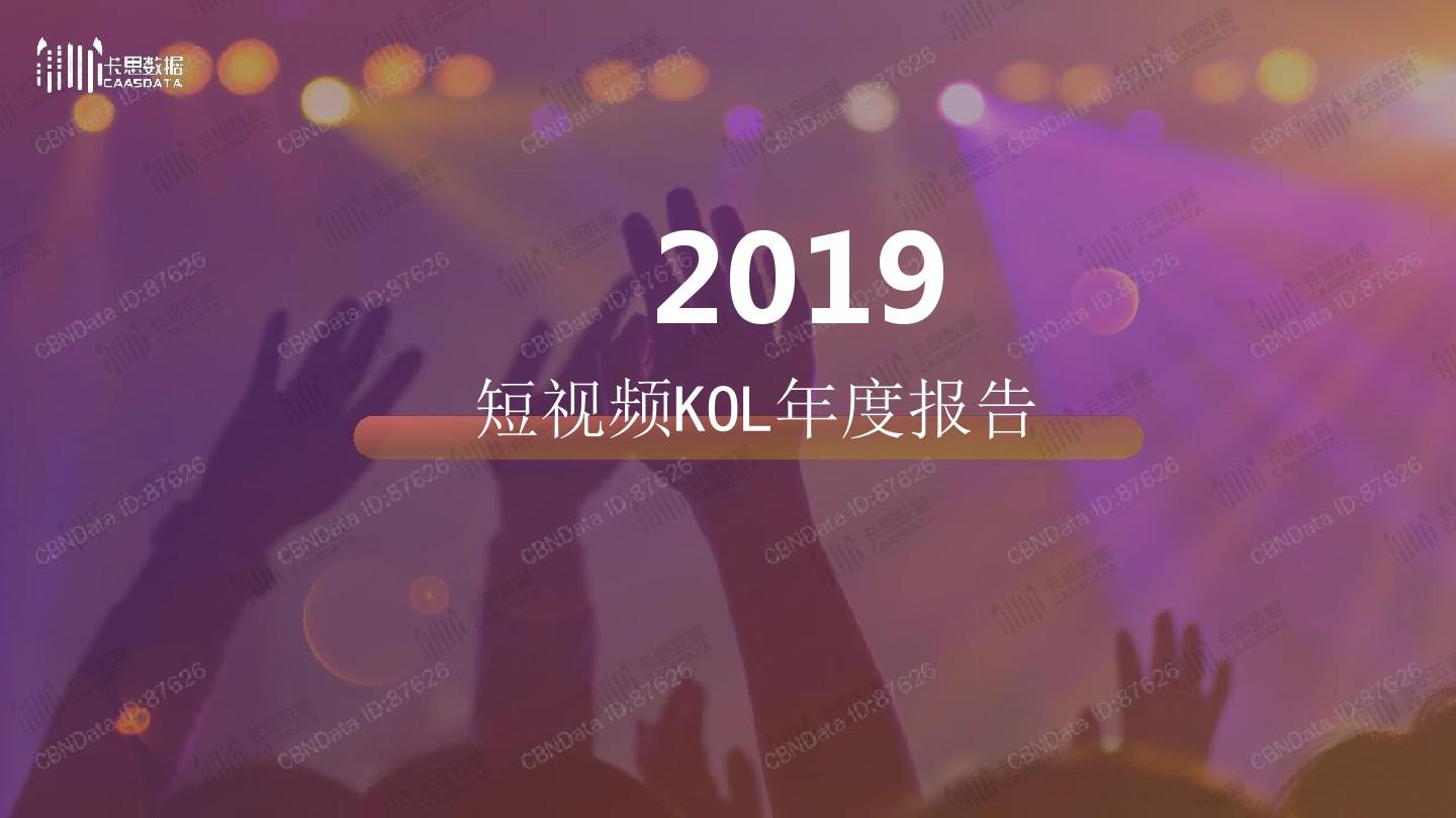 2019 短视频KOL年度报告