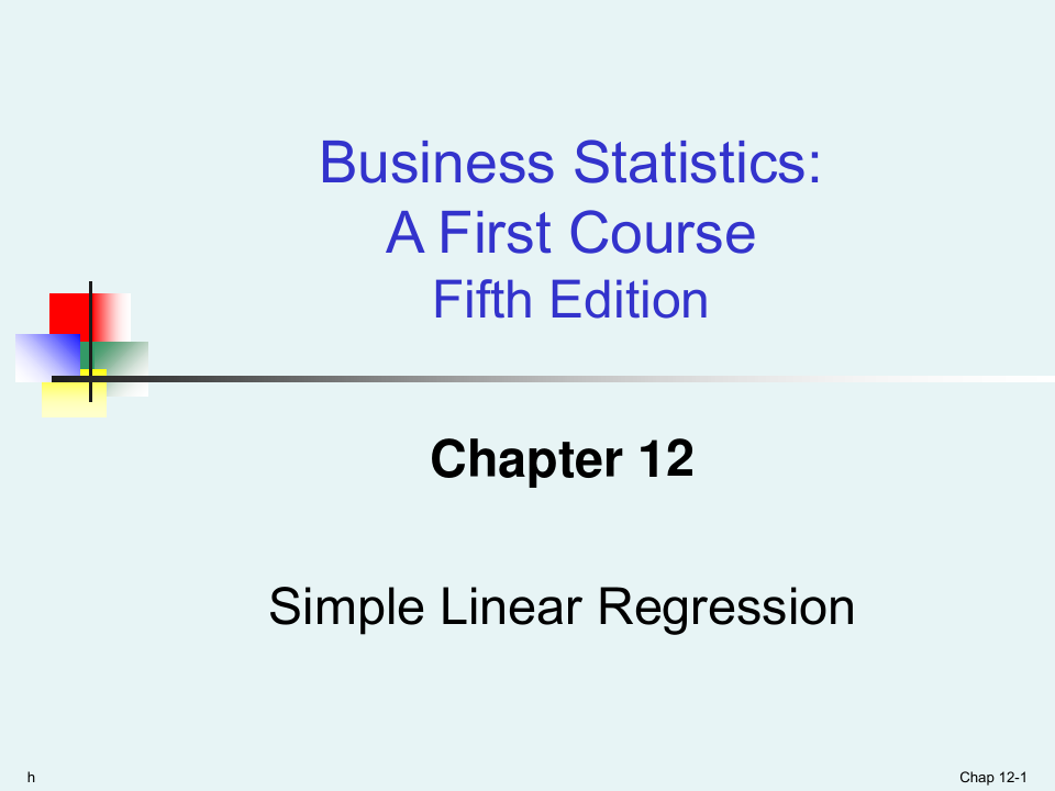 Lecture 9_Simple Linear Regression 第九章 简单线性回归分析