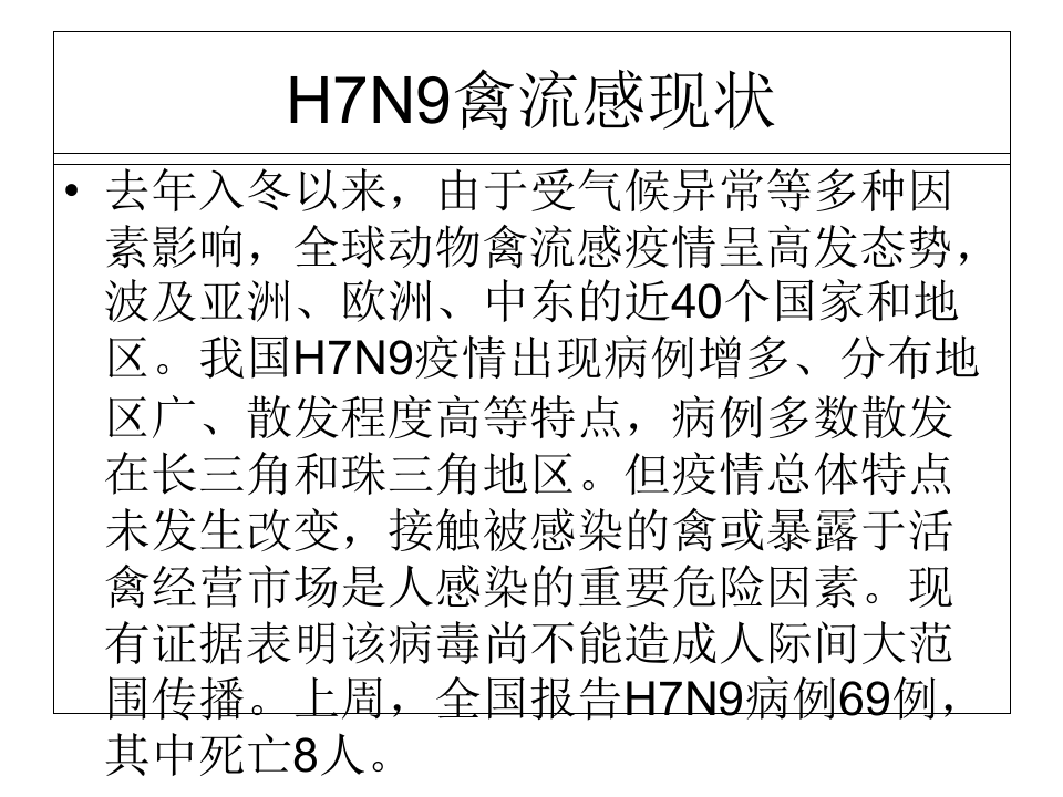 H7N9健康教育演示文稿