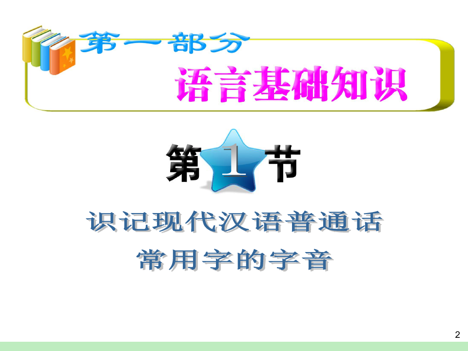 ZHANGZHEN第1部分第1节识记现代汉语普通话常用字的字音PPT课件
