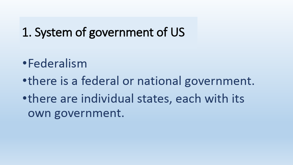 美国政治体制英文版的介绍