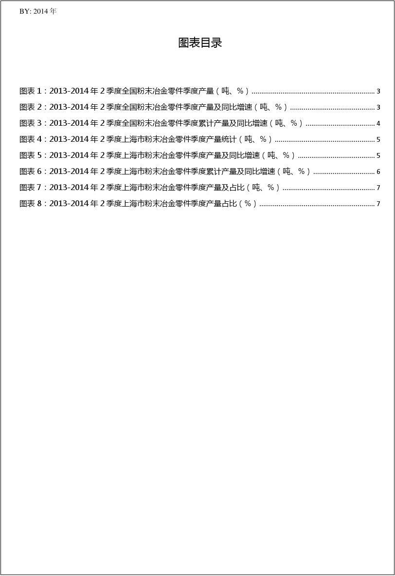 2013-2014年2季度上海市及全国粉末冶金零件季度产量数据统计报告