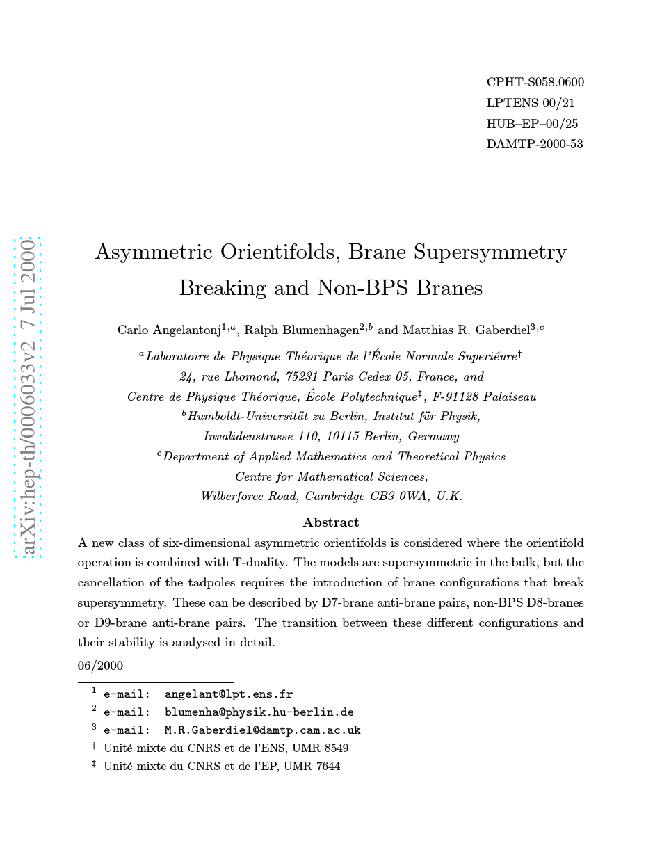 Asymmetric Orientifolds, Brane Supersymmetry Breaking and Non-BPS Branes