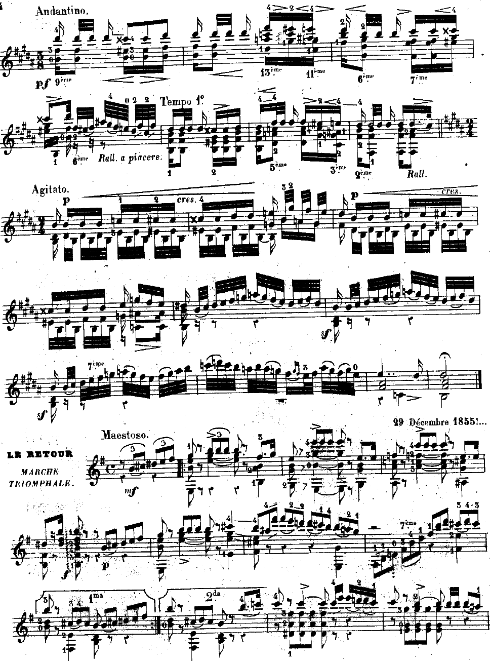 科斯特作品31《出发》Le Départ Op. 31;Napléon Coste 古典吉他谱