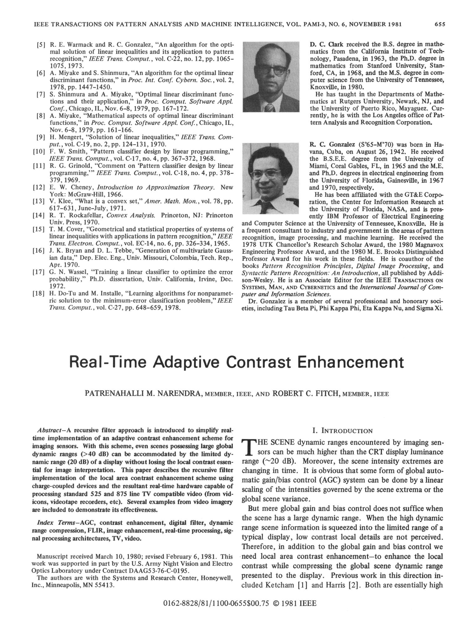 1.Real-Time Adaptive Contrast Enhancement