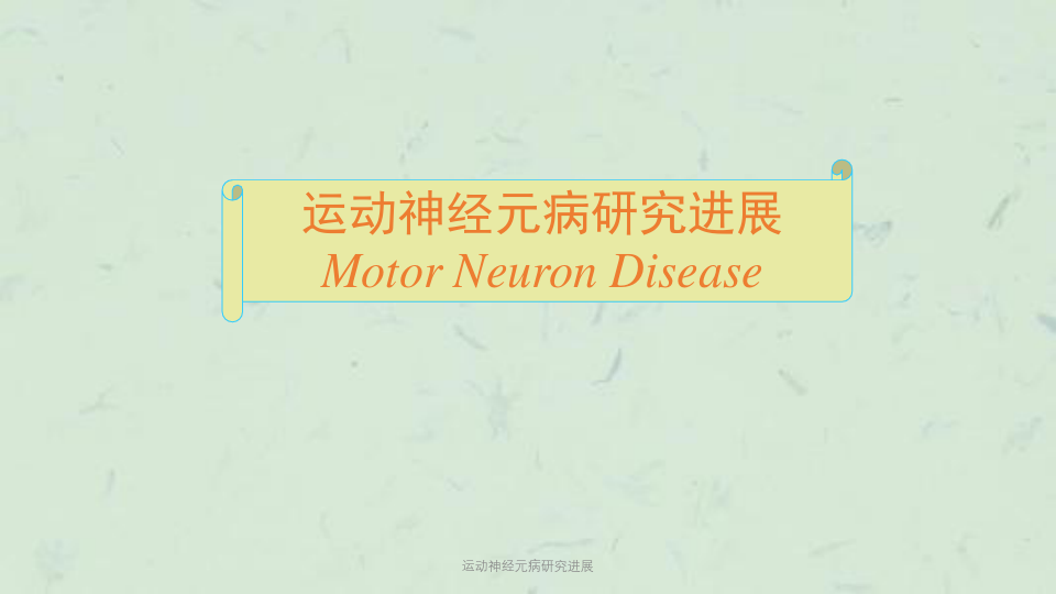 运动神经元病研究进展课件