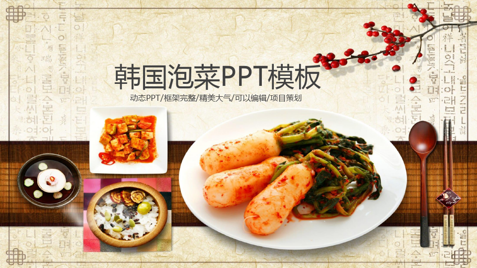 韩国泡菜PPT模板