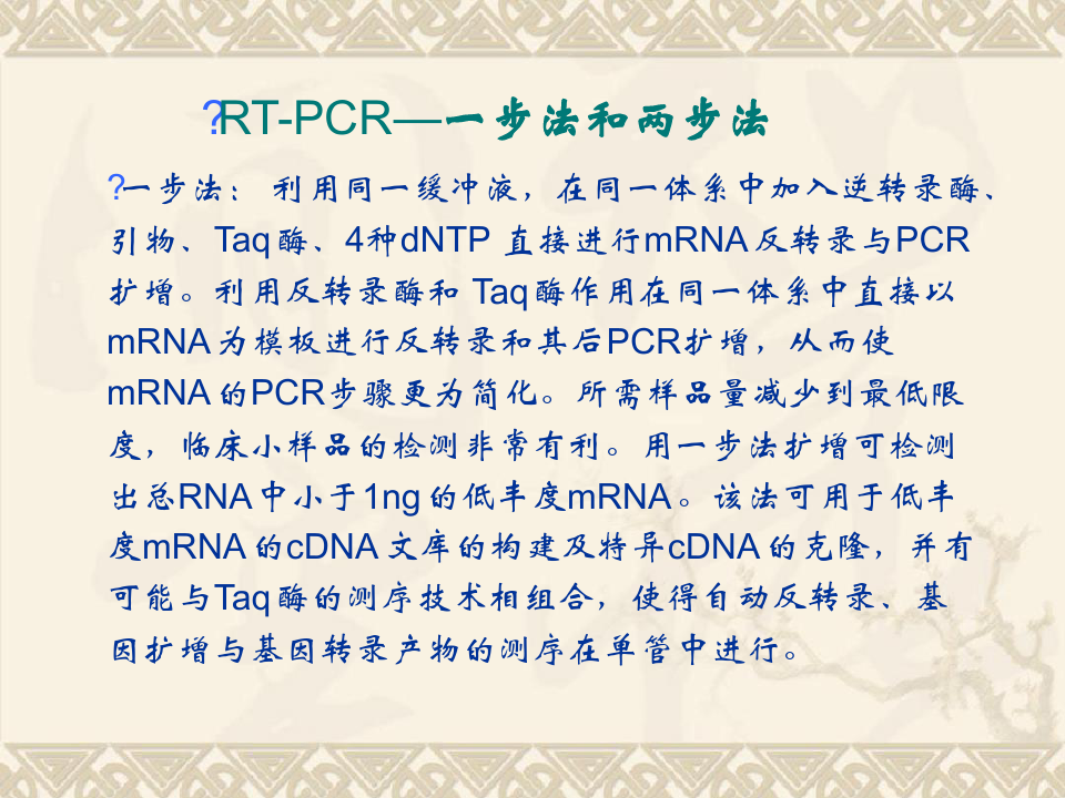 反转录PCR模板