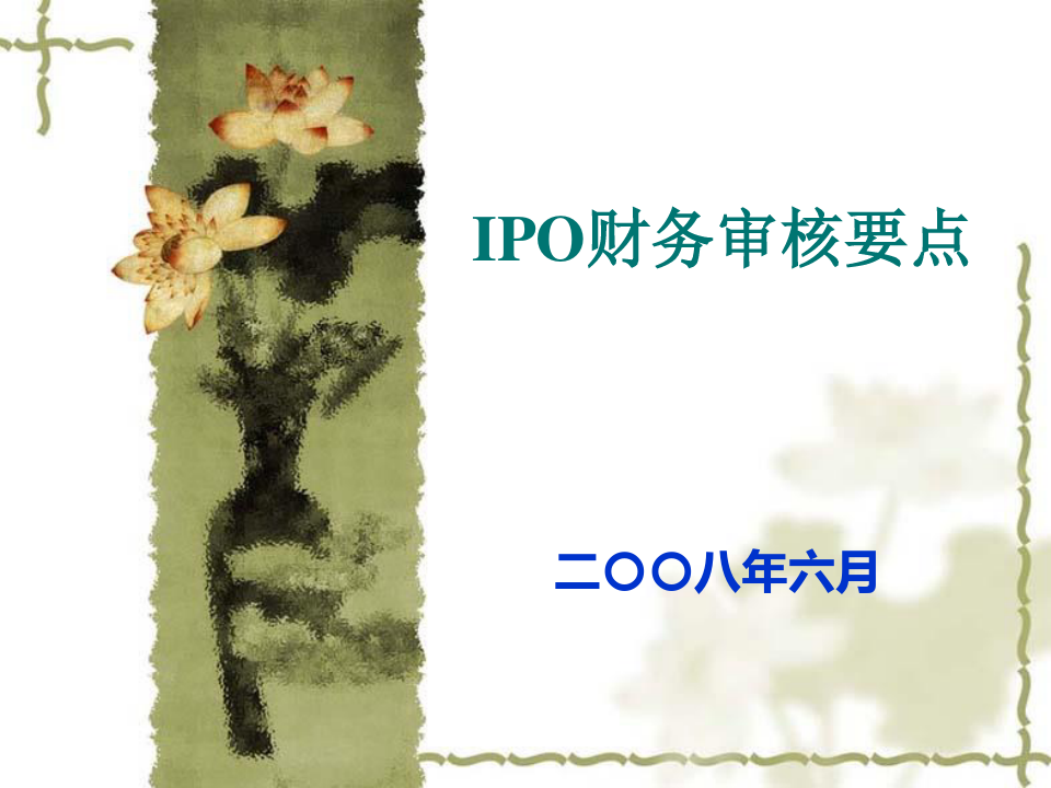 IPO财务审核要点.ppt