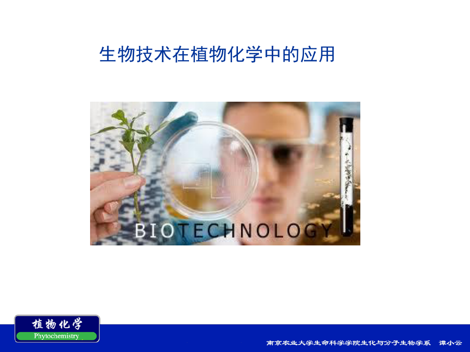 南农植物化学第十章生物技术在植物化学研究中的应用PPT演示课件