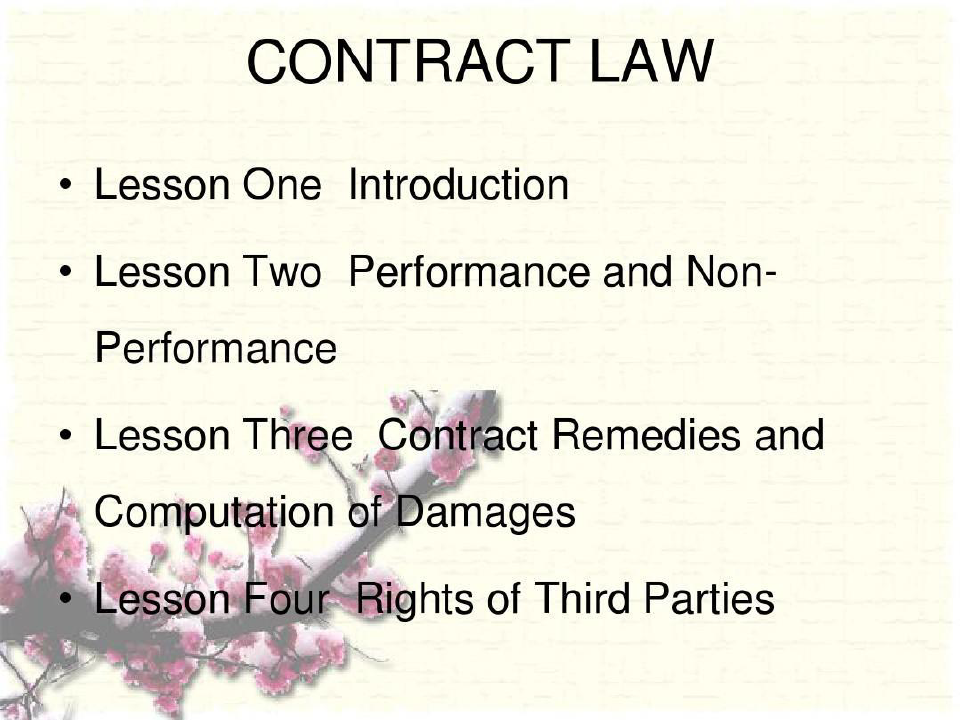 法律英语课件-CONTRACT LAW (2017)合同法74页PPT
