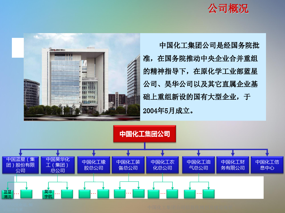 中国化工集团公司信息化规划及建设现状
