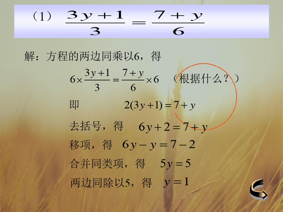 最新-初一数学最新课件52一元一次方程解法4浙教版 精品