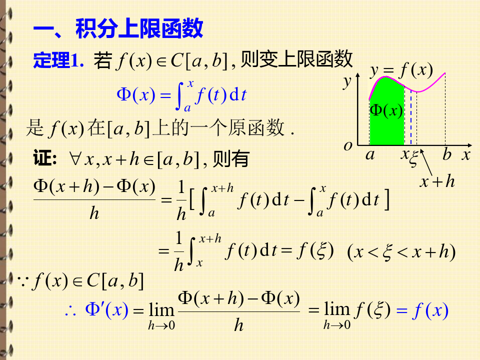高等数学讲义课件   第2节 定积分与原函数的关系 微积分基本定理