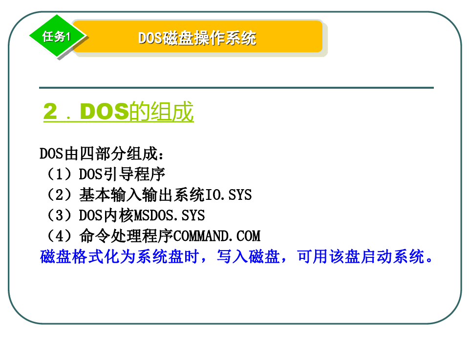 第3章  案例4  DOS操作系统及基本操作精品PPT课件
