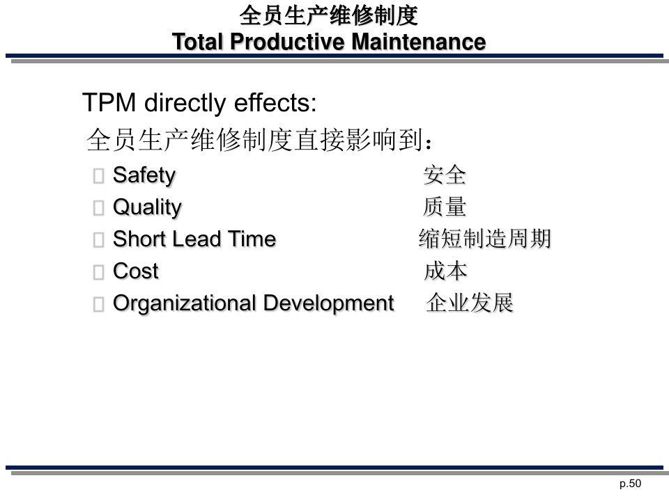 TPM全员生产维修制度
