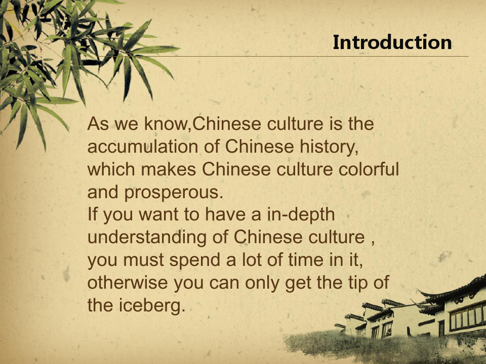 最新中国传统文化英语讲课稿