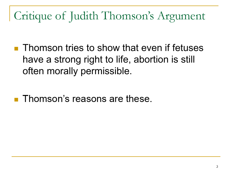 Don Marquis’ Argument Against Abortion