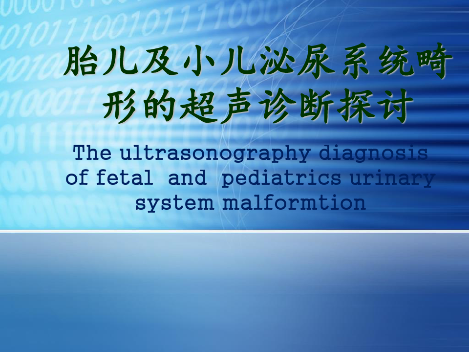 小儿及胎儿泌尿系统畸形超声诊断 ppt课件