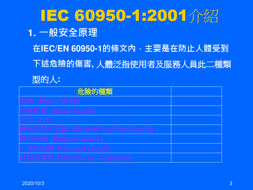 IEC60950-1安规要求简介