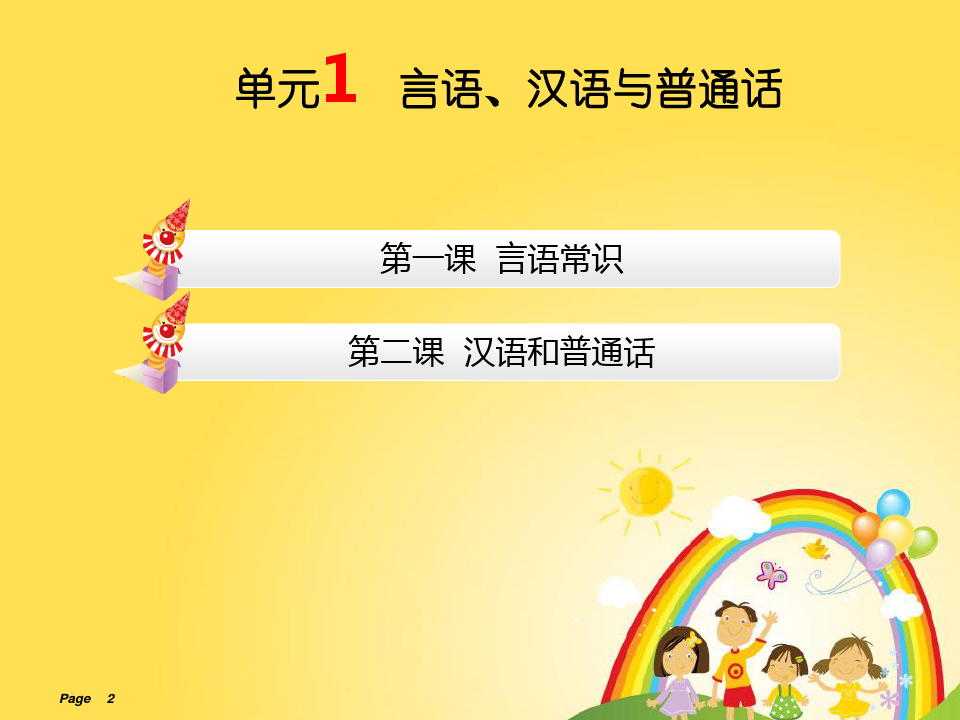 单元1  言语、汉语与普通话 《幼儿教师口语教程》教学课件