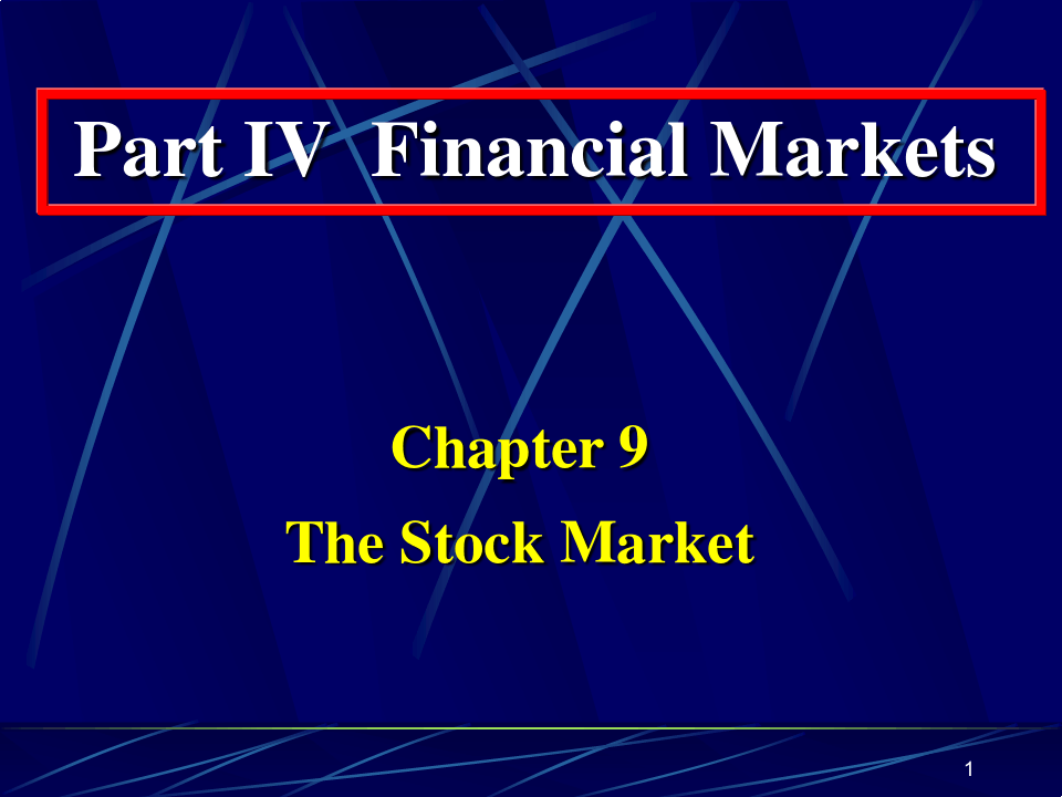 金融市场与金融机构 第九章