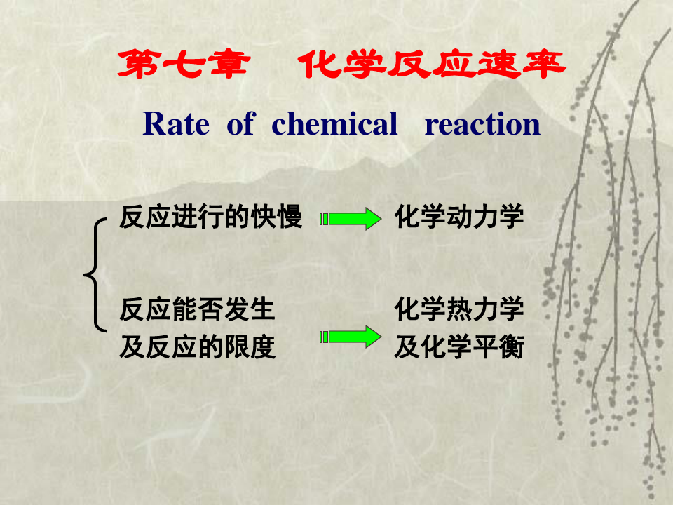 基础化学课件：第七章化学反应速率