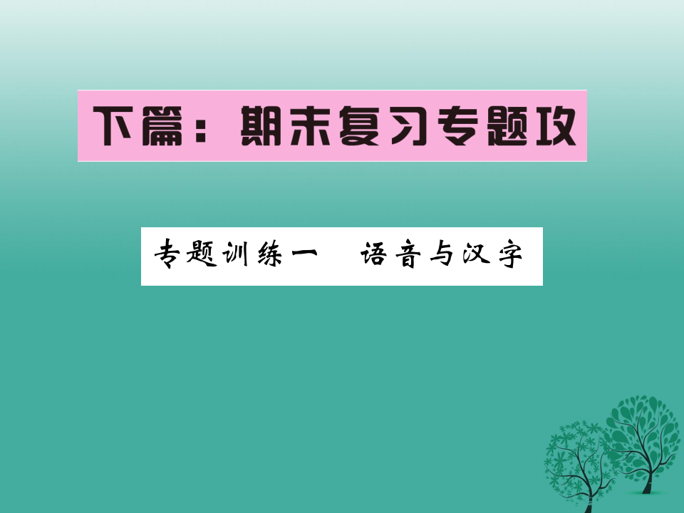 八年级语文下册 专题复习训练一 语音与汉字课件 (新版)新人教版