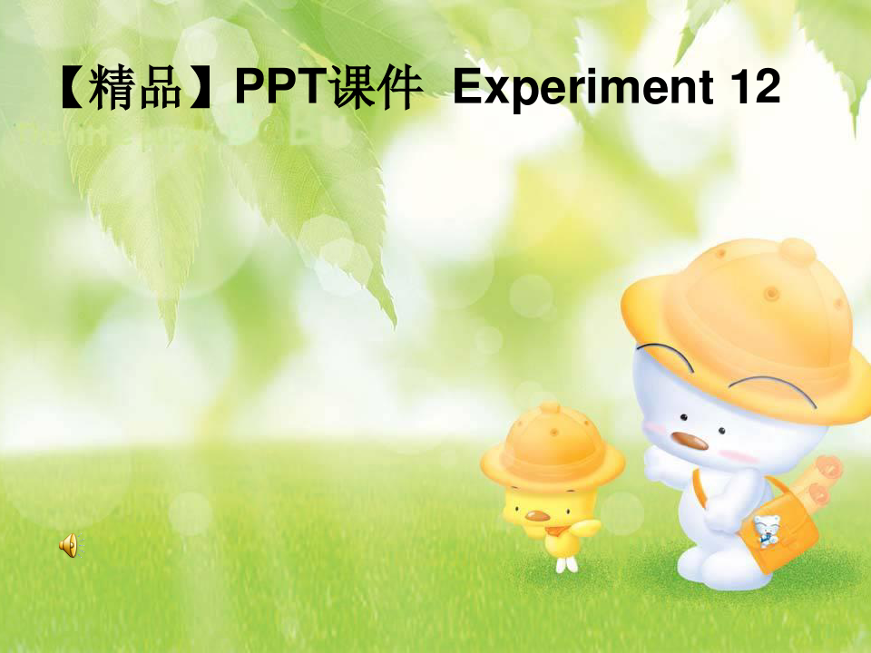 【精品】PPT课件  Experiment 12
