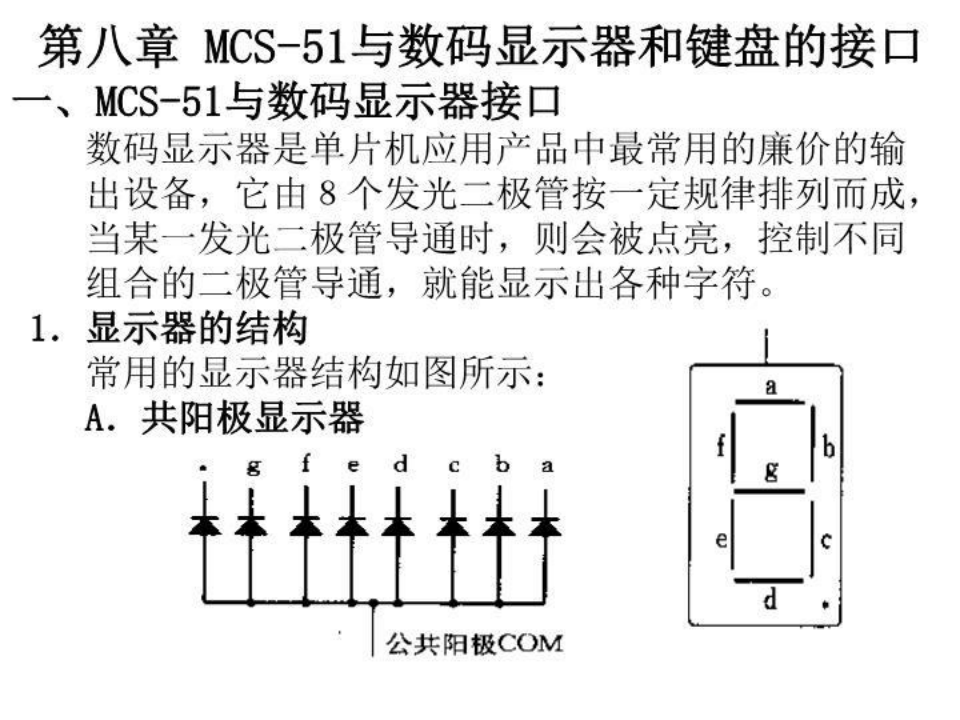MCS-51与数码显示器和键盘的接口