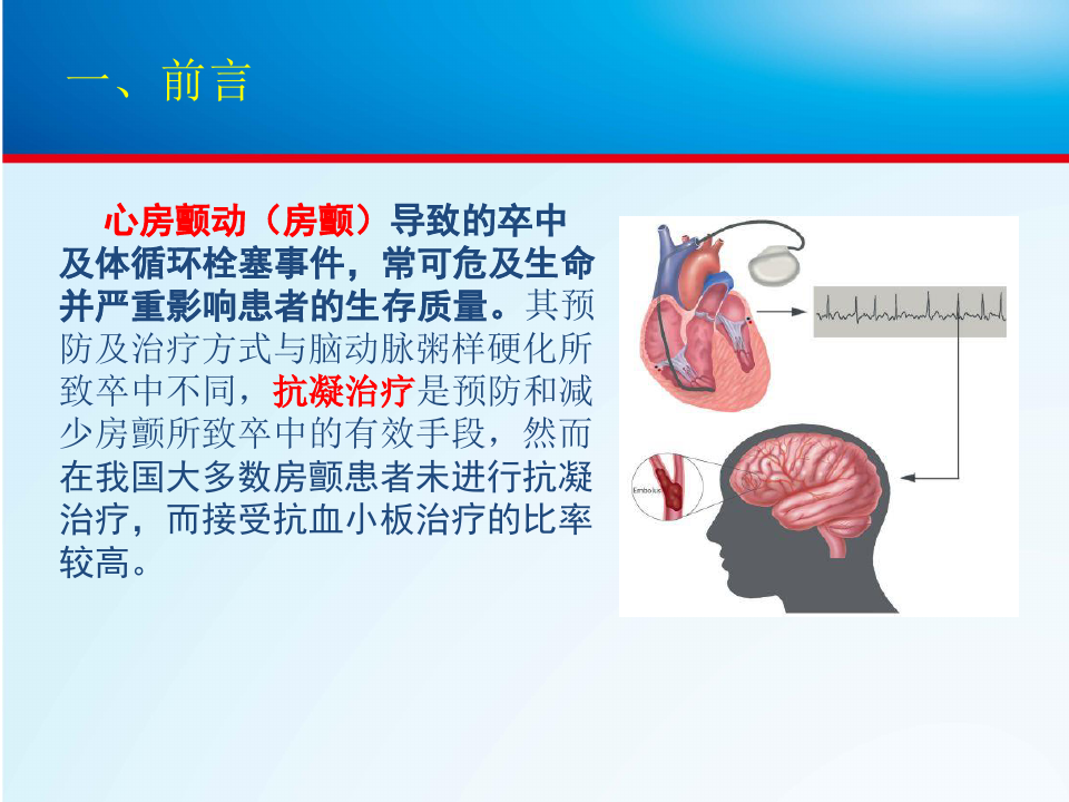 中国心房颤动患者卒中预防规范精品PPT课件