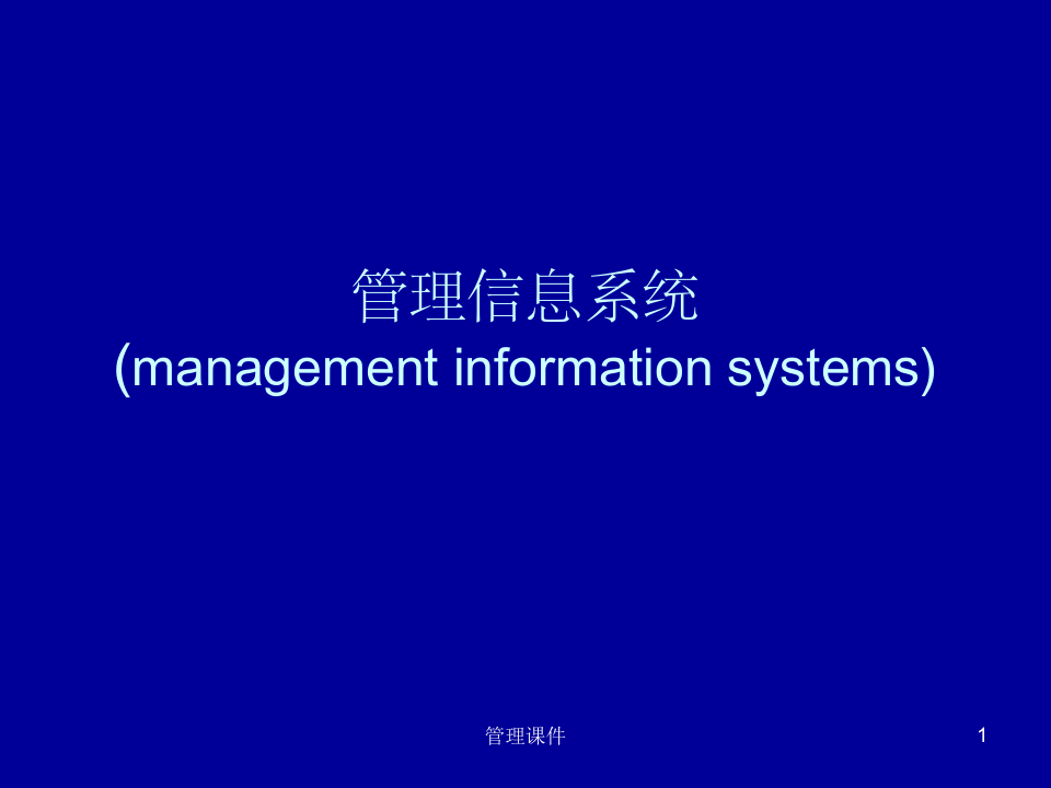管理信息系统第一章管理信息系统概论