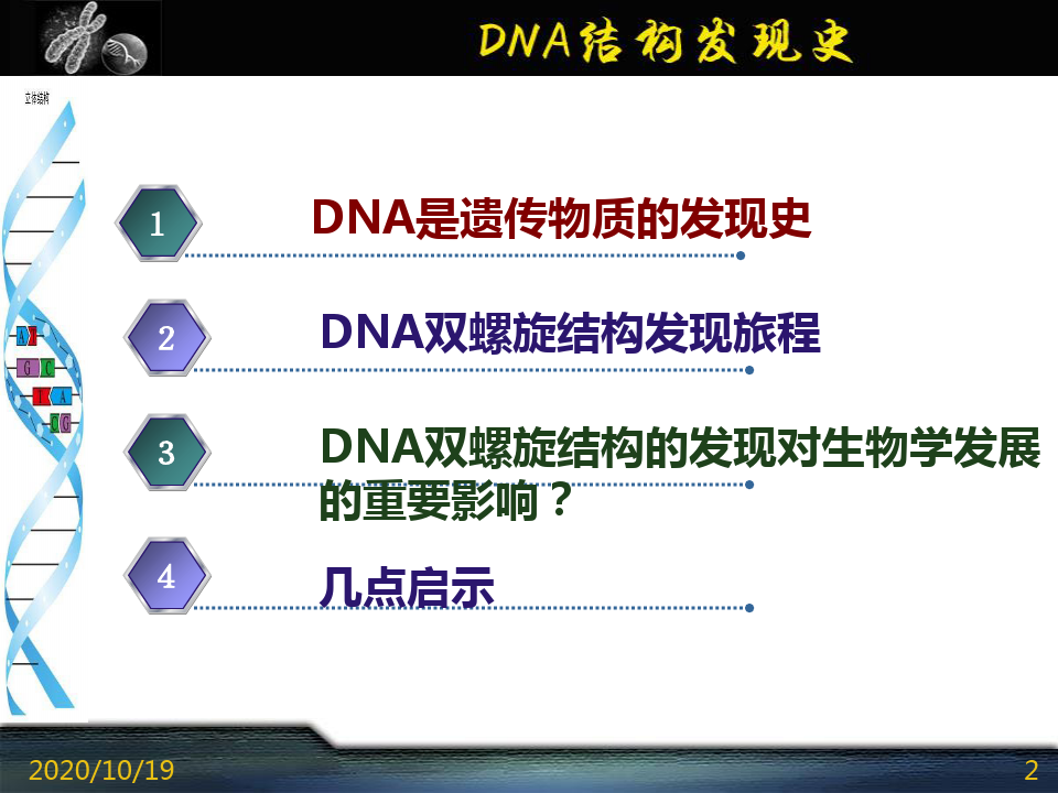 DNA双螺旋结构发现历史与结构内容