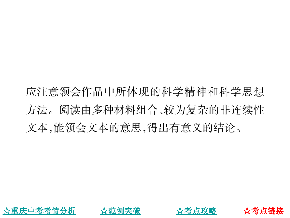 重庆中考语文专项复习课件--专题二 非连续性文本阅读(共165张PPT)