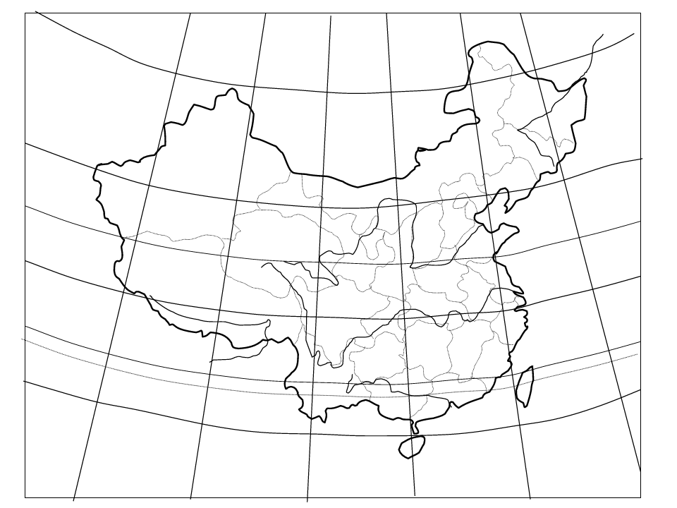 中国地理空白地图八年级