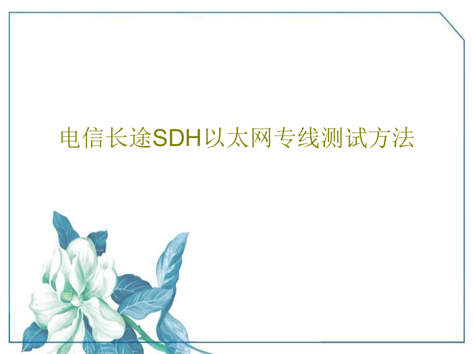 电信长途SDH以太网专线测试方法共56页文档