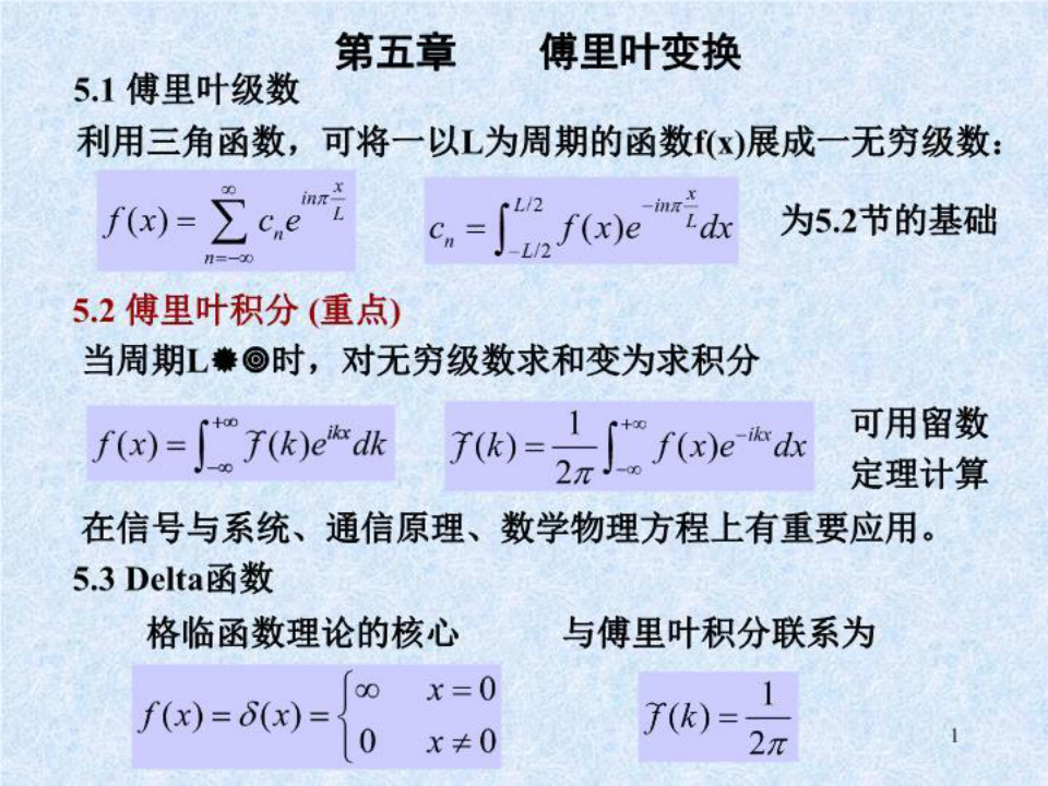 05 傅里叶变换南京大学数学物理方法课件