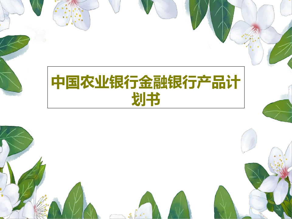 中国农业银行金融银行产品计划书共32页