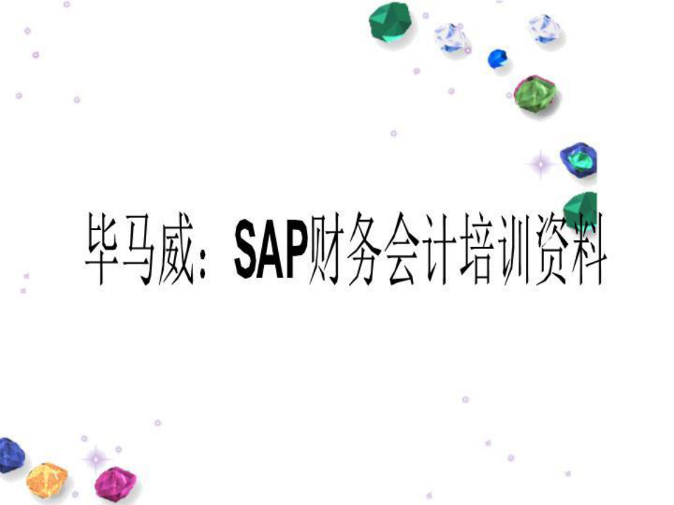毕马威：SAP财务会计培训资料