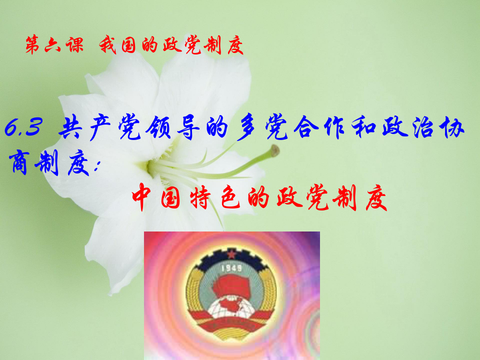 中国特色的政党制度PPT教学课件