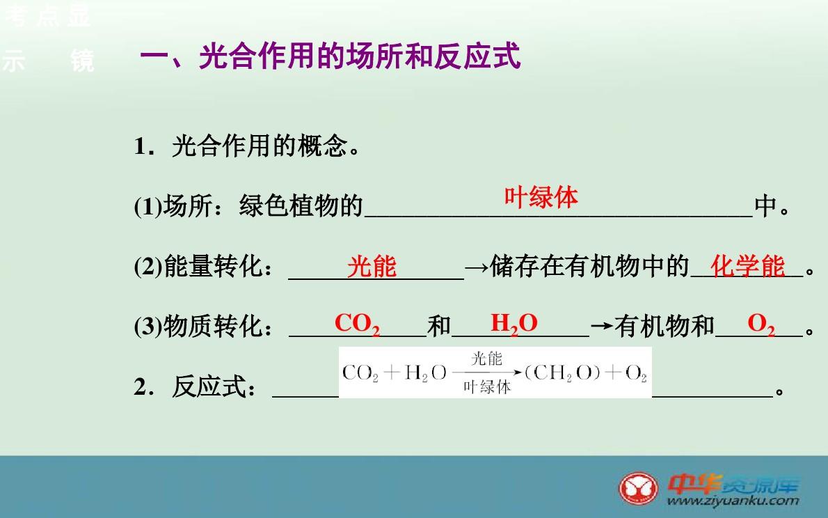 2015-2016学年广东省普通高中学业水平测试生物课件：3单元第4讲《光合作用的基本过程》(人教版)
